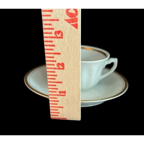 VTG  Walbrzych China "Empire" Demitasse Cup & Saucer Poland White Gold Europa - Picture 5 of 7